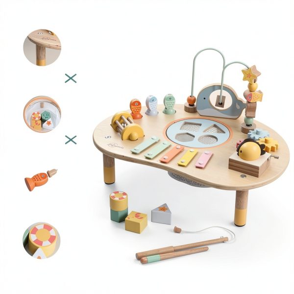 Sosola Wooden Activity Cube for Toddlers-4