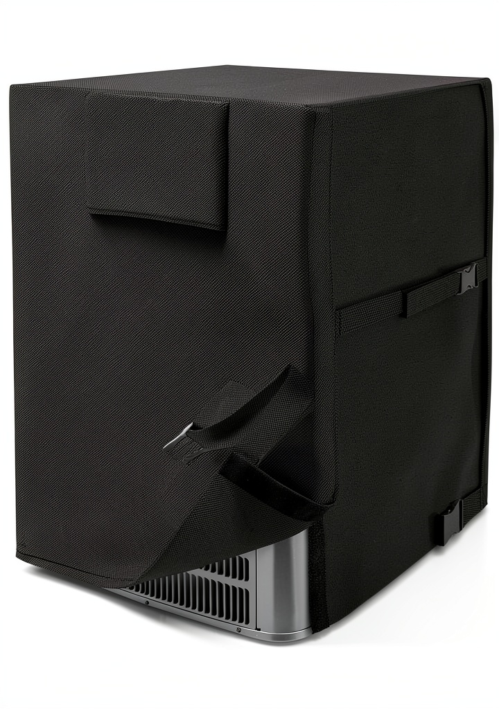 AKEfit AC cover installed on an outdoor unit