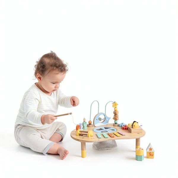 Sosola Wooden Activity Cube for Toddlers-1