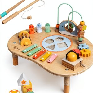 Sosola Wooden Activity Cube for Toddlers-0