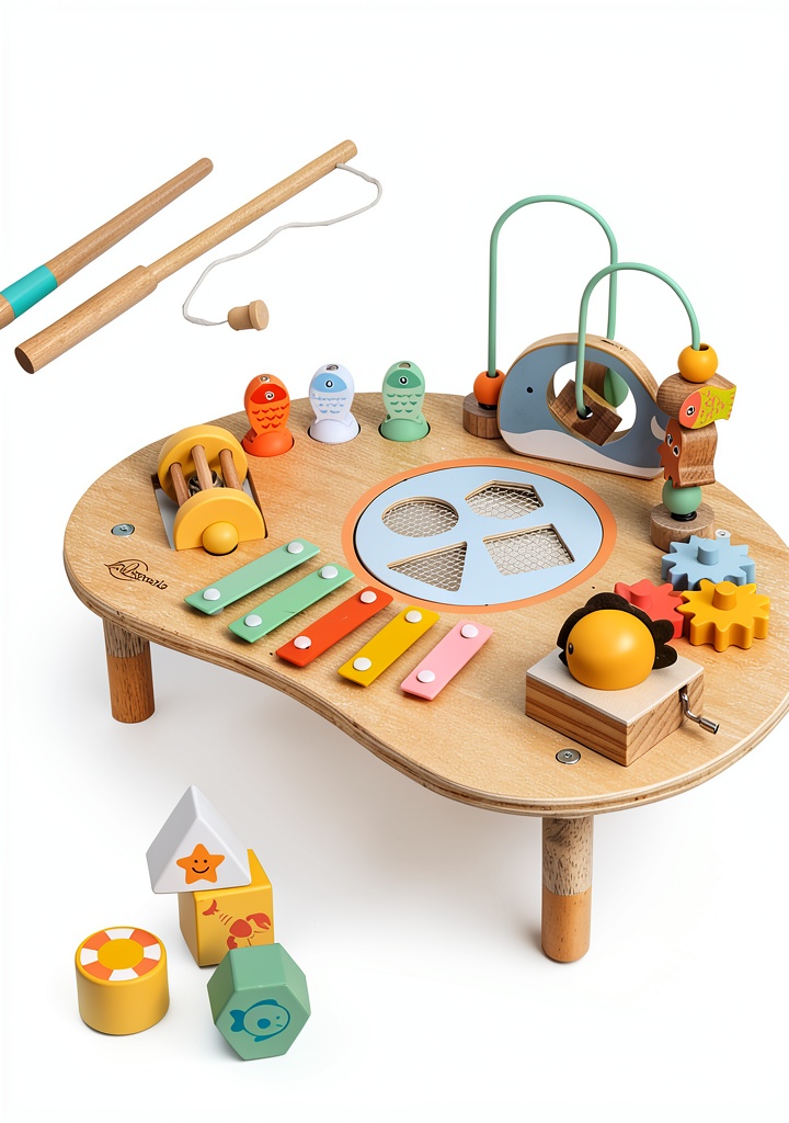 Sosola Wooden Activity Cube for Toddlers