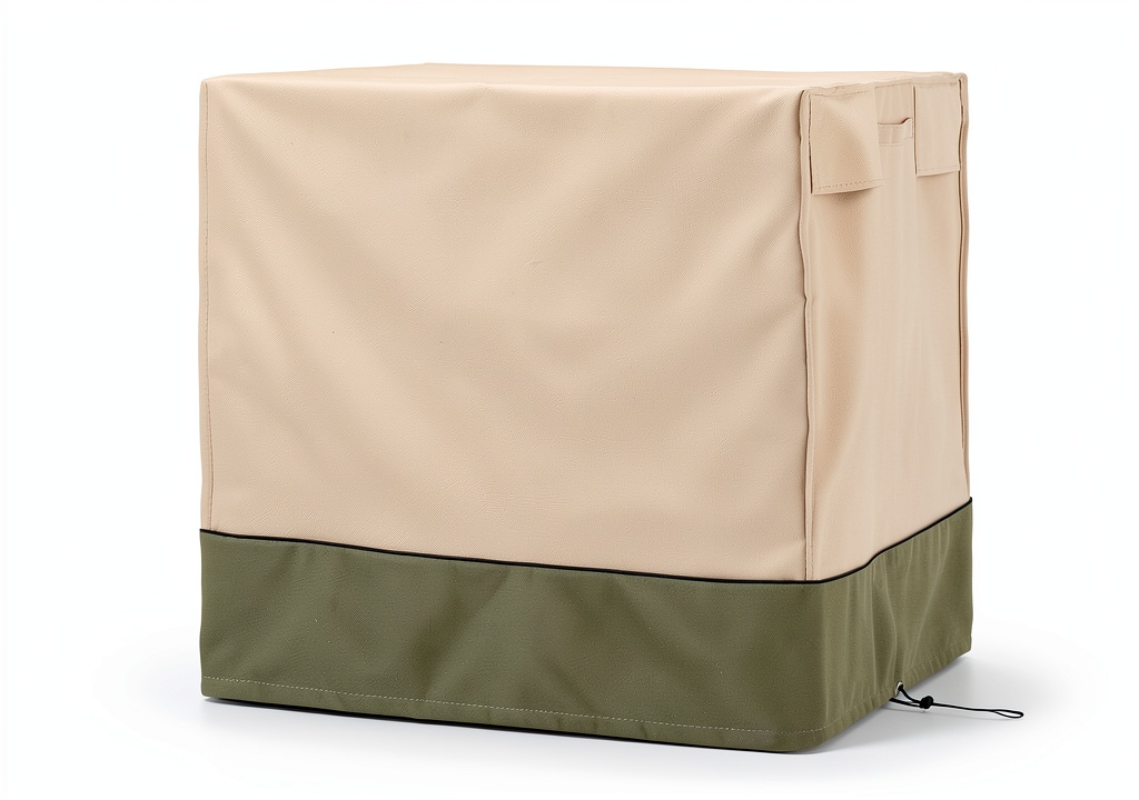 COSLFY outdoor AC cover installed on a unit in a backyard setting