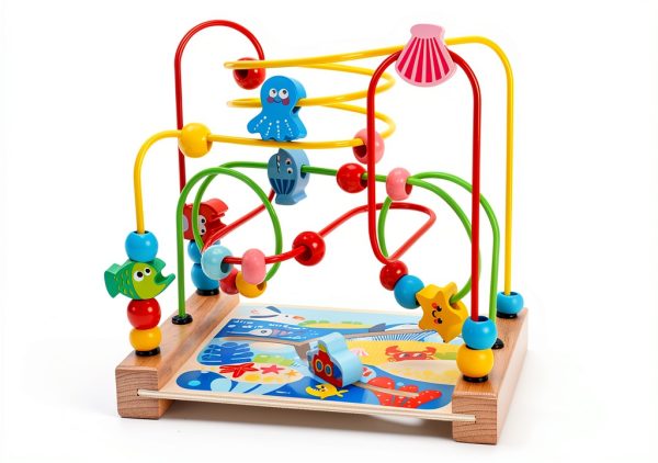 Vaveren Wooden Bead Maze Toy for Toddlers Motor Skills-2