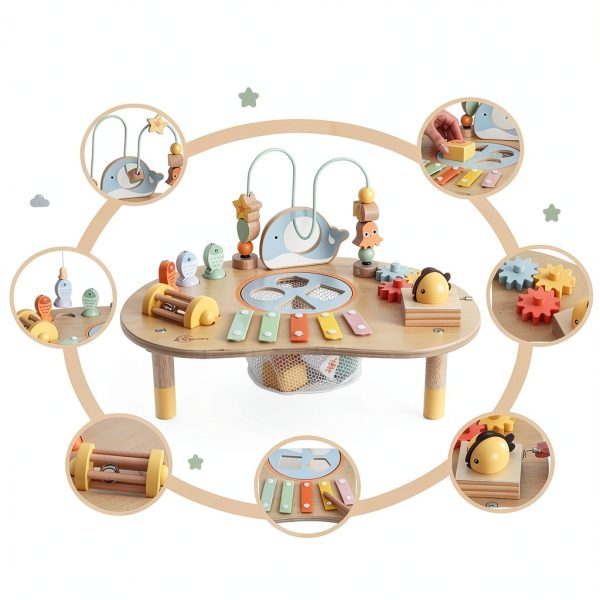 Sosola Wooden Activity Cube for Toddlers-2