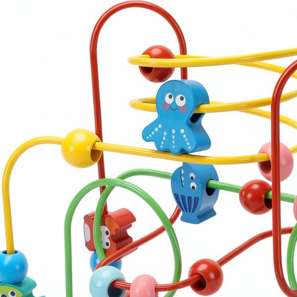 Vaveren Wooden Bead Maze Toy for Toddlers Motor Skills-1