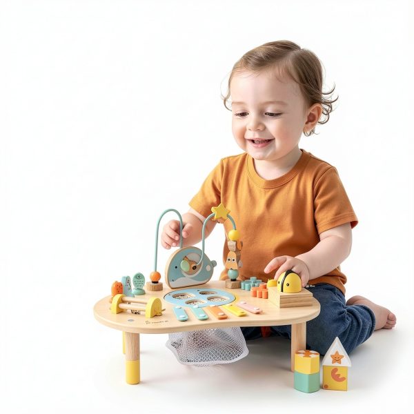 Sosola Wooden Activity Cube for Toddlers-5