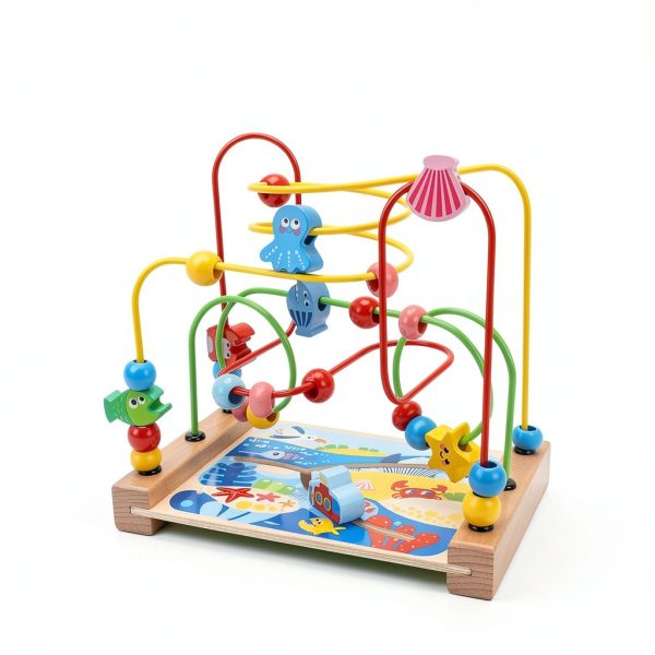 Vaveren Wooden Bead Maze Toy for Toddlers Motor Skills-4