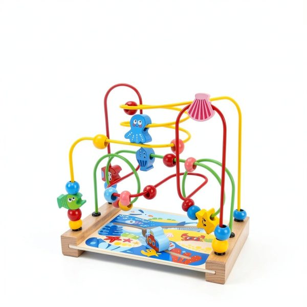 Vaveren Wooden Bead Maze Toy for Toddlers Motor Skills-5