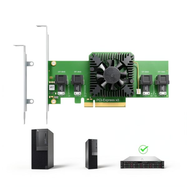 GLOTRENDS PCIe 3.0 x8 to 4 Port SFF8643 Adapter-7