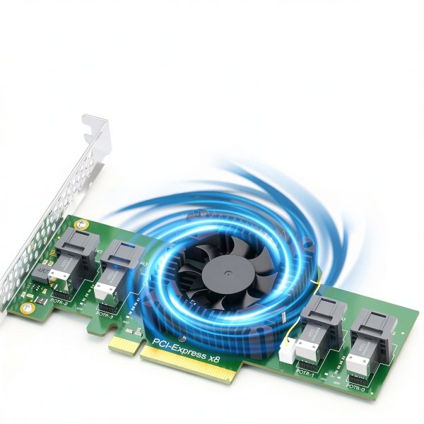 GLOTRENDS PCIe 3.0 x8 to 4 Port SFF8643 Adapter-5