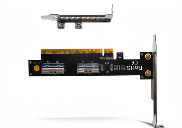 PCIe to MCIO Adapter LetLinkSo 8i Dual Slot Black 128Gbps U.2-4