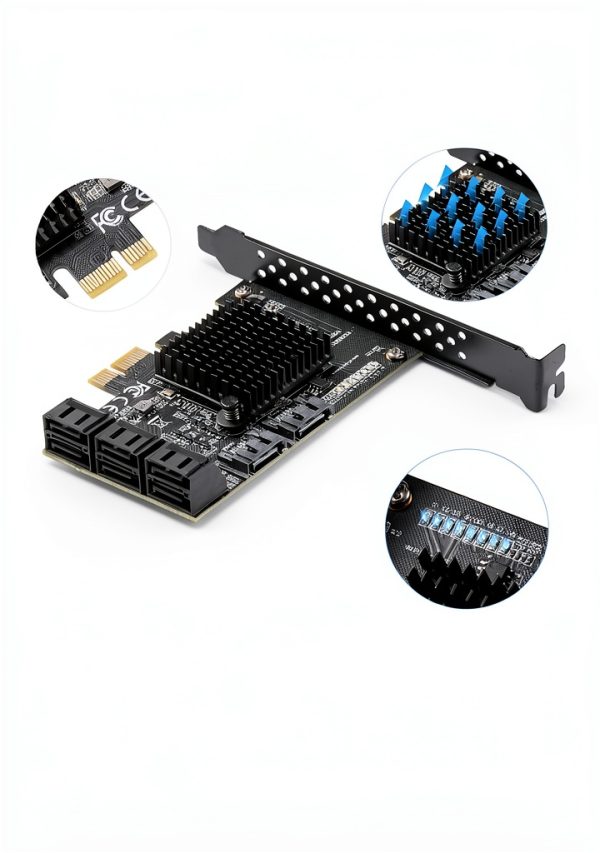 YBBOTT SATA 8 Port PCIe Card with Advanced Heatsink PCE 8SAT-2
