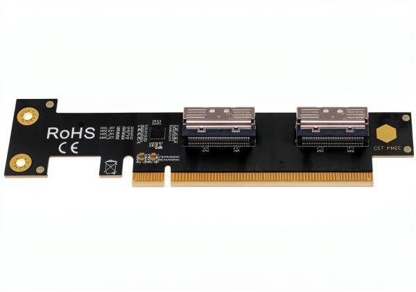 PCIe to MCIO Adapter LetLinkSo 8i Dual Slot Black 128Gbps U.2-1