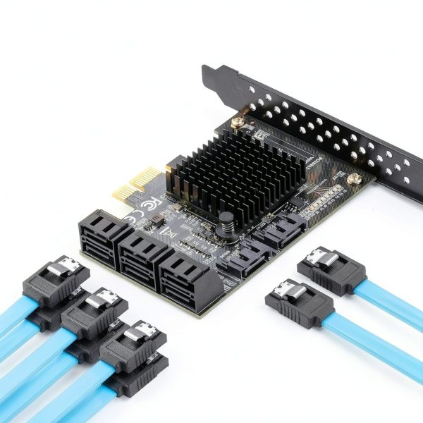 YBBOTT SATA 8 Port PCIe Card with Advanced Heatsink PCE 8SAT-1