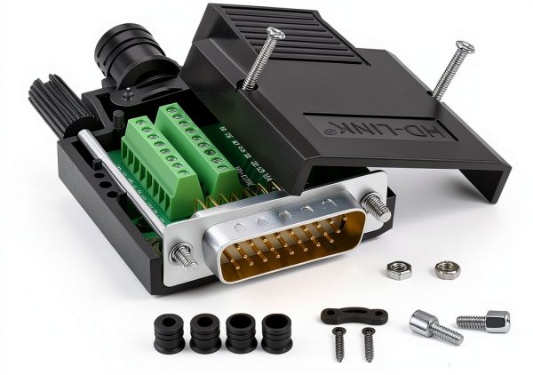 ANMBEST Thin DB26 Solderless Serial Adapter 26 Port Black Connector-0