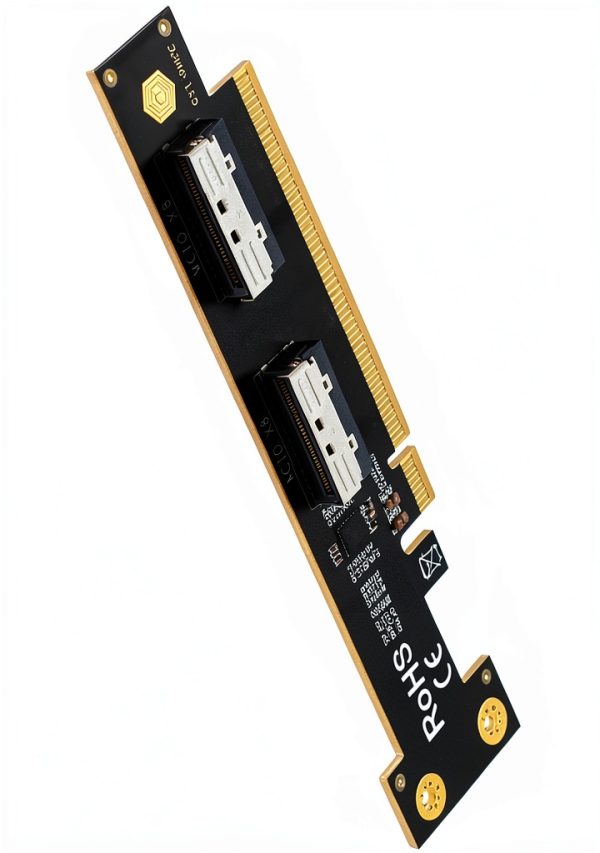 PCIe to MCIO Adapter LetLinkSo 8i Dual Slot Black 128Gbps U.2-3