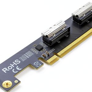 PCIe to MCIO Adapter LetLinkSo 8i Dual Slot Black 128Gbps U.2-0