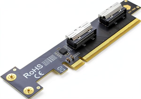 PCIe to MCIO Adapter LetLinkSo 8i Dual Slot Black 128Gbps U.2-0