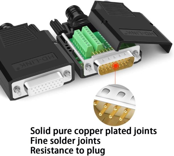 ANMBEST Thin DB26 Solderless Serial Adapter 26 Port Black Connector-2