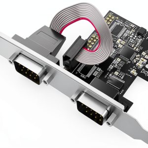 2-Port PCIe RS-232 DB9 Serial Port Card - Windows XP/7/8/10/11 & Linux Compatible (32/64bit) for Fast Data Transfer (PCIe1X Dual Serial Card)-0